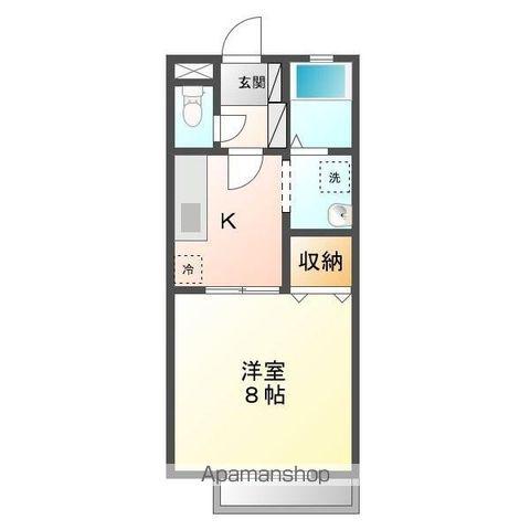 ジェルメ南蔵王C(1K/1階)の間取り写真