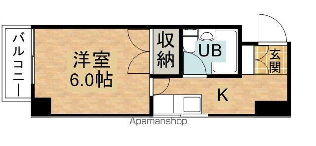 リバティプラザ東堀Ⅱ(1K/6階)の間取り写真
