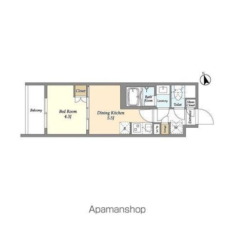 ベルファース三軒茶屋(1DK/2階)の間取り写真