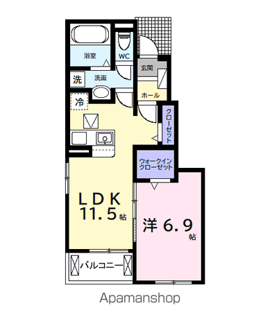 KOUWAⅠ(1LDK/1階)の間取り写真