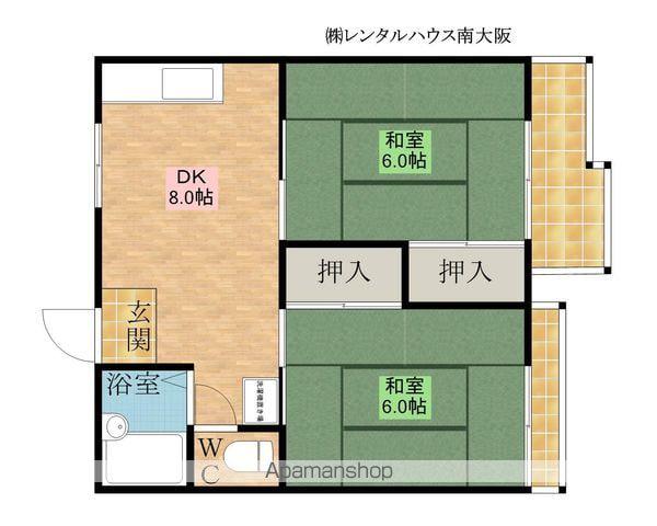ファミールムカイ(2DK/1階)の間取り写真