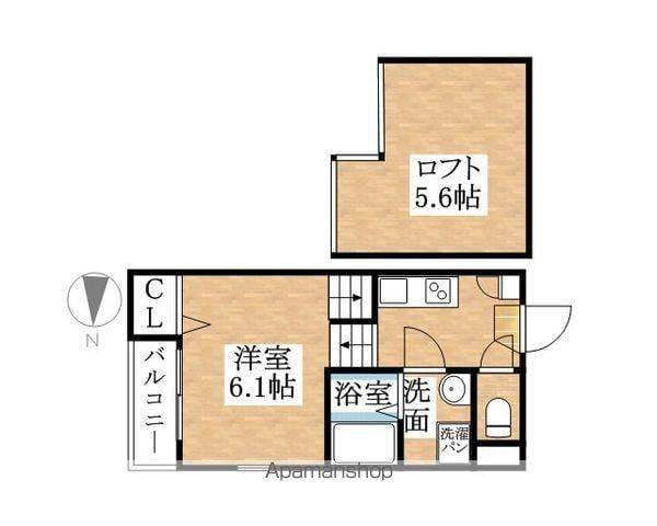 ハーモニーテラス大野木(1K/1階)の間取り写真
