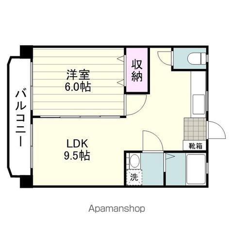 森山ビル(1LDK/3階)の間取り写真