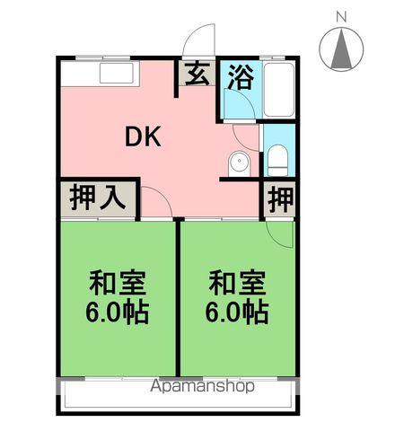 シティハイムフキA(2DK/1階)の間取り写真