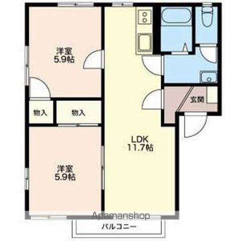 ドミールのぞみC棟(2LDK/2階)の間取り写真