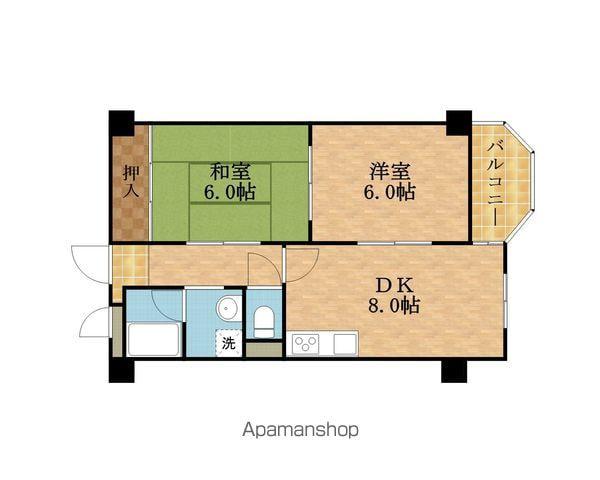 イディアハイツ(2DK/2階)の間取り写真