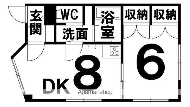 トラウテスハイム(1DK/2階)の間取り写真