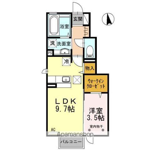 セレーノ Ⅶ(1LDK/1階)の間取り写真