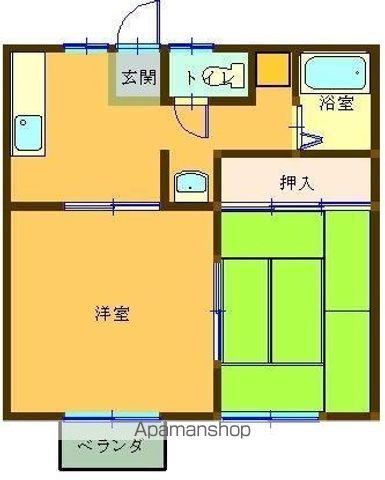 コーポよこはま(2K/2階)の間取り写真