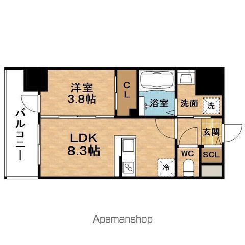 ESLEADRESIDENCE梅田GRANDGATE(1LDK/8階)の間取り写真