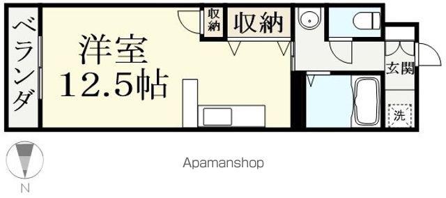 リバティ高木(ワンルーム/3階)の間取り写真