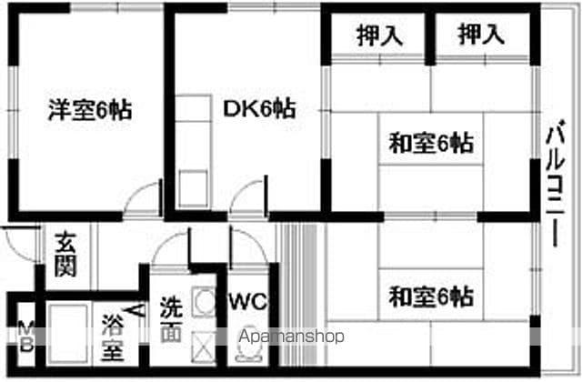 メゾン中塚(3DK/2階)の間取り写真