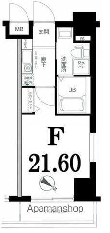 グリフィン横浜・反町公園(1K/7階)の間取り写真