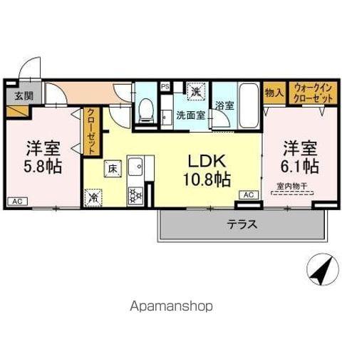 リベラル(2LDK/1階)の間取り写真