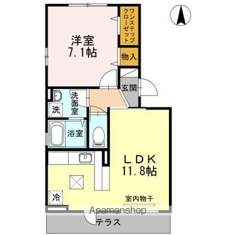 グランビアA(1LDK/1階)の間取り写真