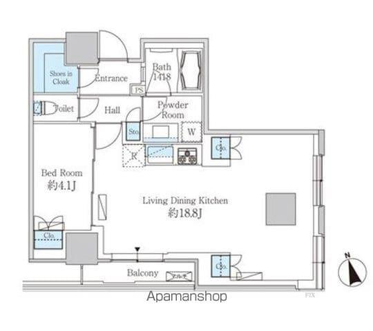 ベルファース芝浦タワー(1LDK/17階)の間取り写真