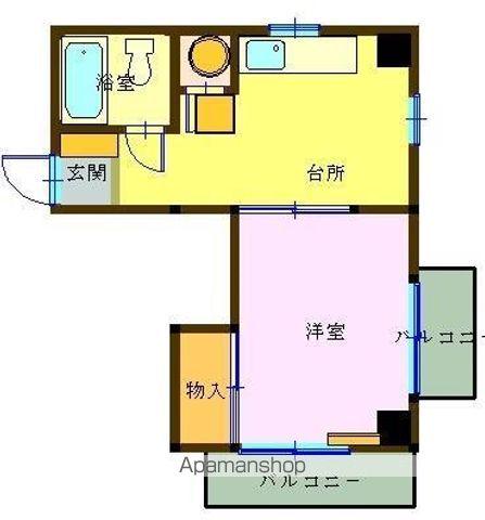 ハイツタカシ(1K/4階)の間取り写真