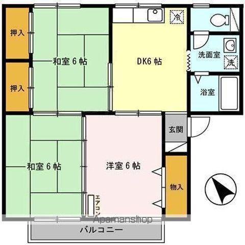 プレジール M(3DK/2階)の間取り写真