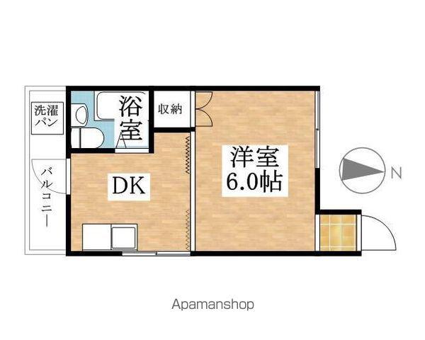 コーポ岩間(1DK/3階)の間取り写真