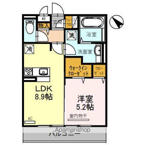 グラシア(1LDK/3階)の間取り写真