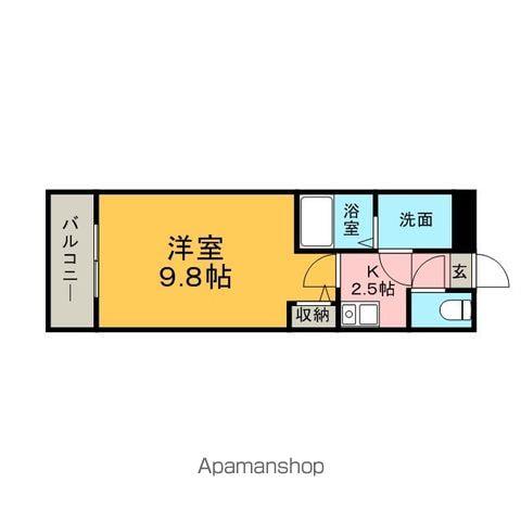 ハセビエント(1K/5階)の間取り写真