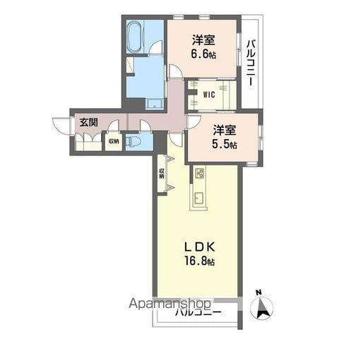 ベレオ安宅(2LDK/1階)の間取り写真