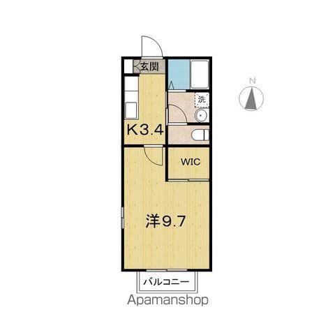 アステールⅡ(1K/1階)の間取り写真