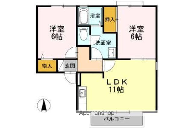 トゥインクル東和田 A/B(2LDK/2階)の間取り写真