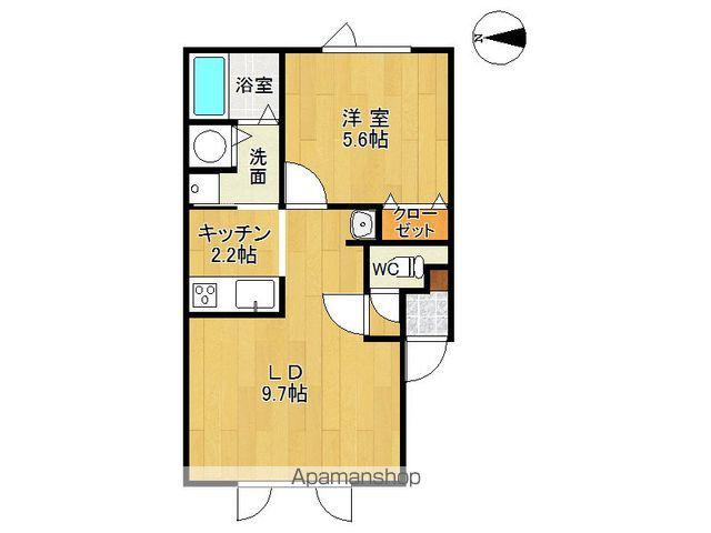 ブロートンカースル(1LDK/2階)の間取り写真