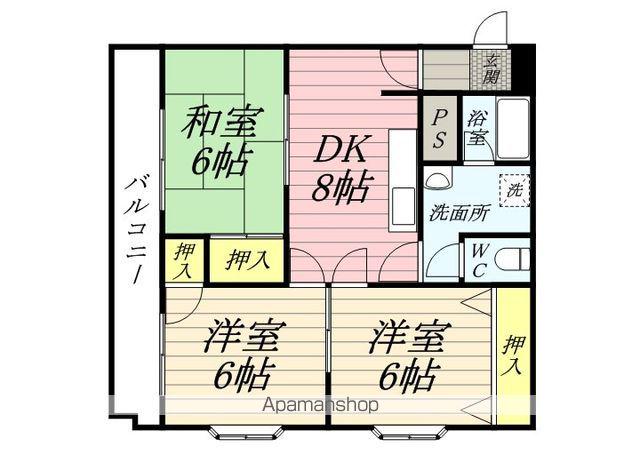 山口第一ビル(3DK/1階)の間取り写真
