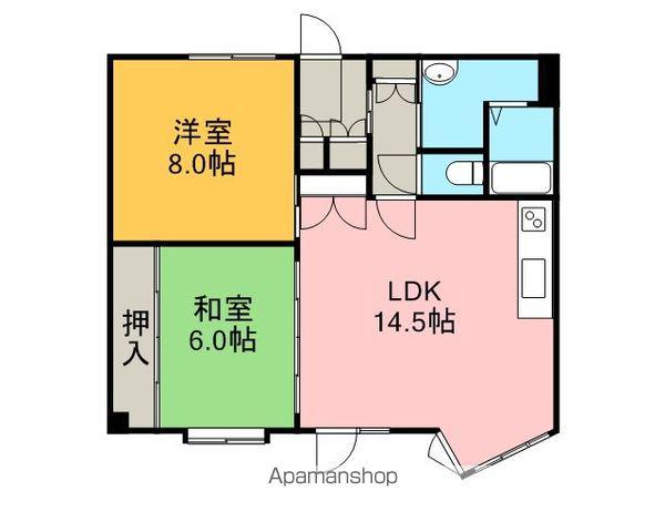WAVE870(2LDK/2階)の間取り写真