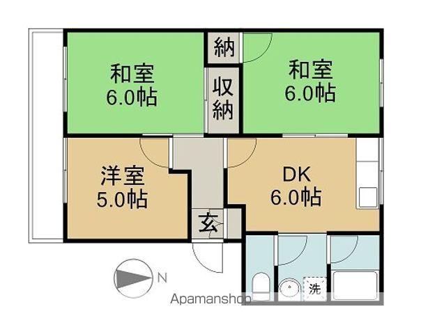 フレグランス真鍋(3DK/2階)の間取り写真