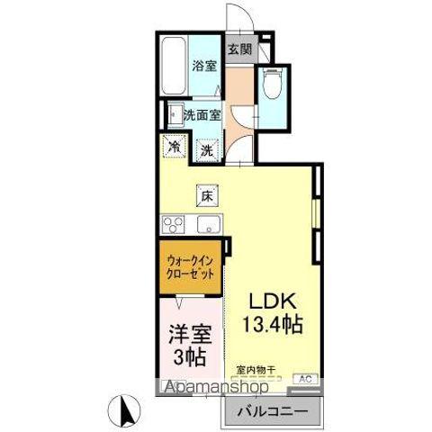 オリエンタルコート北島(1LDK/1階)の間取り写真