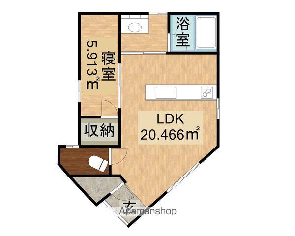 新潟県新潟市中央区 1階建 築2年(1LDK)の間取り写真