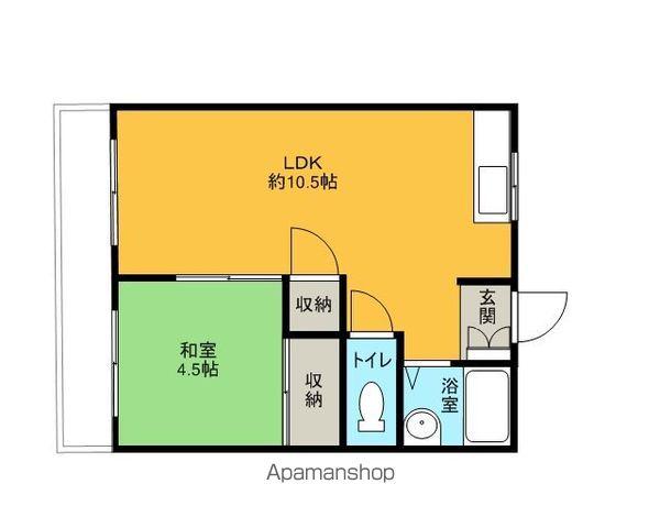 コーポシライ(1LDK/2階)の間取り写真
