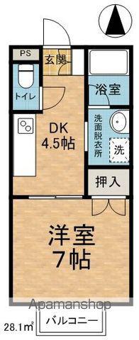 メゾニティ牧野B(1DK/2階)の間取り写真