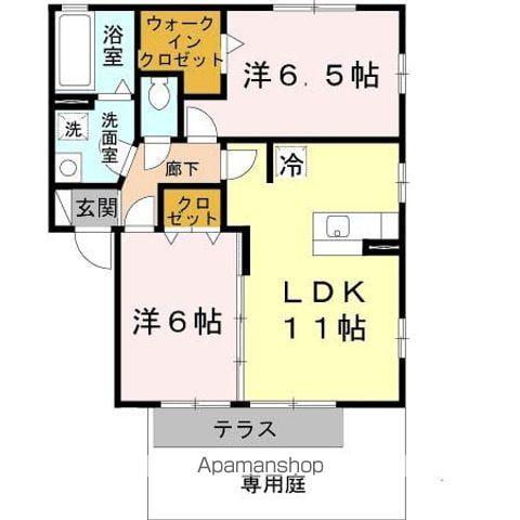 サンフィールド IV棟(2LDK/1階)の間取り写真