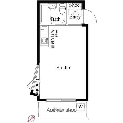 国立ヒルズ(ワンルーム/3階)の間取り写真