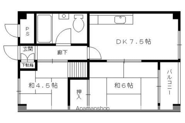 コーポ木ノ実(2DK/2階)の間取り写真