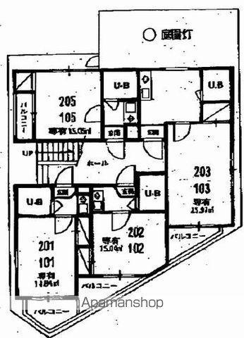ニチエーイン国分寺(1K/3階)の間取り写真