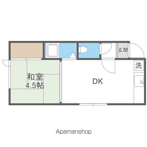 プレベール2(1DK/2階)の間取り写真
