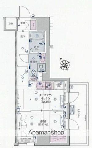 リヴシティ横濱新川町弐番館(1DK/2階)の間取り写真