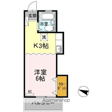 ピュアハイツ生野(1K/4階)の間取り写真