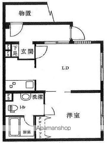 レガリア東中野レジデンスウエスト(1LDK/1階)の間取り写真