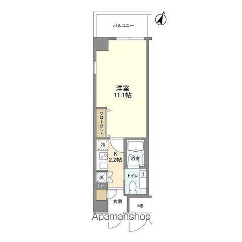 グランハイツ高田馬場(1K/5階)の間取り写真