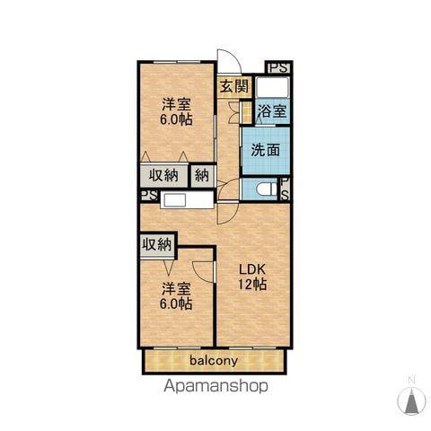 パルテールA(2LDK/3階)の間取り写真