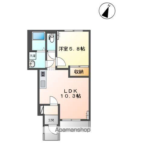 サンプレス・ラビアンKN(1LDK/1階)の間取り写真