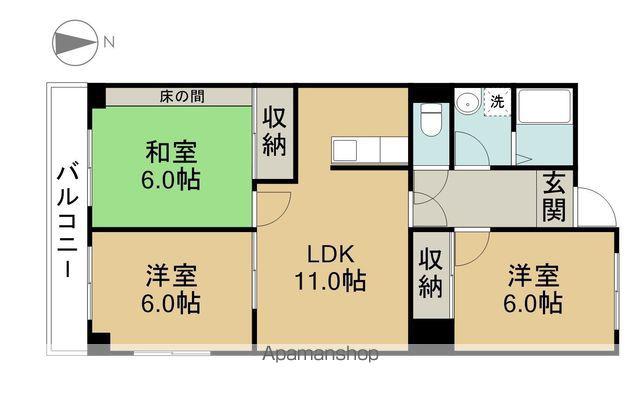 カーサビアンカ2(3LDK/2階)の間取り写真