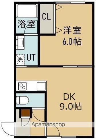 ピアパレス松陰Ⅰ(1DK/2階)の間取り写真