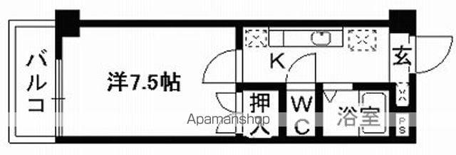 マーカス九品寺(1K/1階)の間取り写真